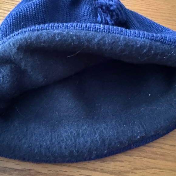 Vintage Turtle Fur Blue Wool Knit Beanie with Tassel Pom - Picture 2 of 3
